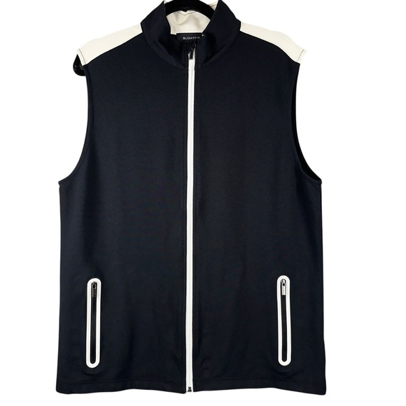 Bugatchi Jacket Men's Small Black Caviar Golf Full Zip Vest - Picture 1 of 8